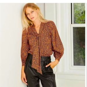 100% Cotton Leopard Print Blouse